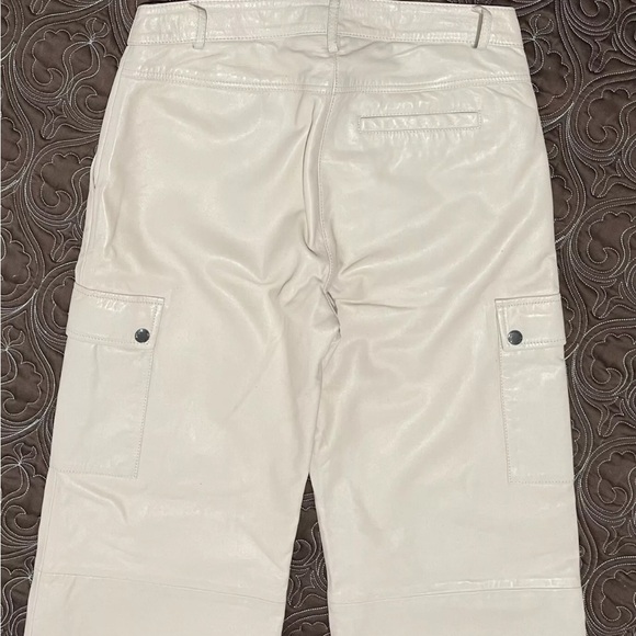 Bod & Christensen Patricia Leather Pants - cream - Sz 6 - Picture 6 of 10